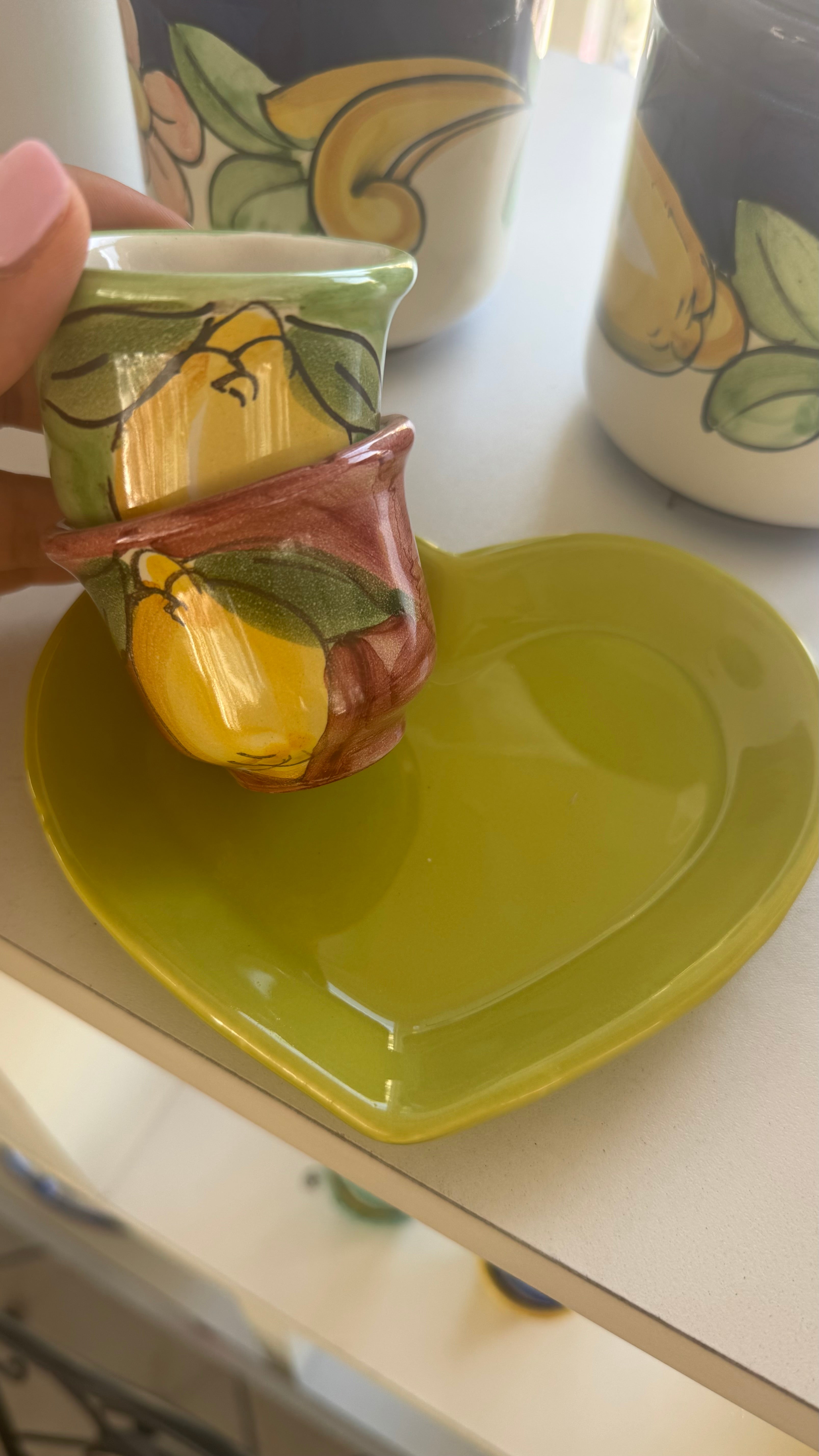 Set tazzine limoni con piatto romantico