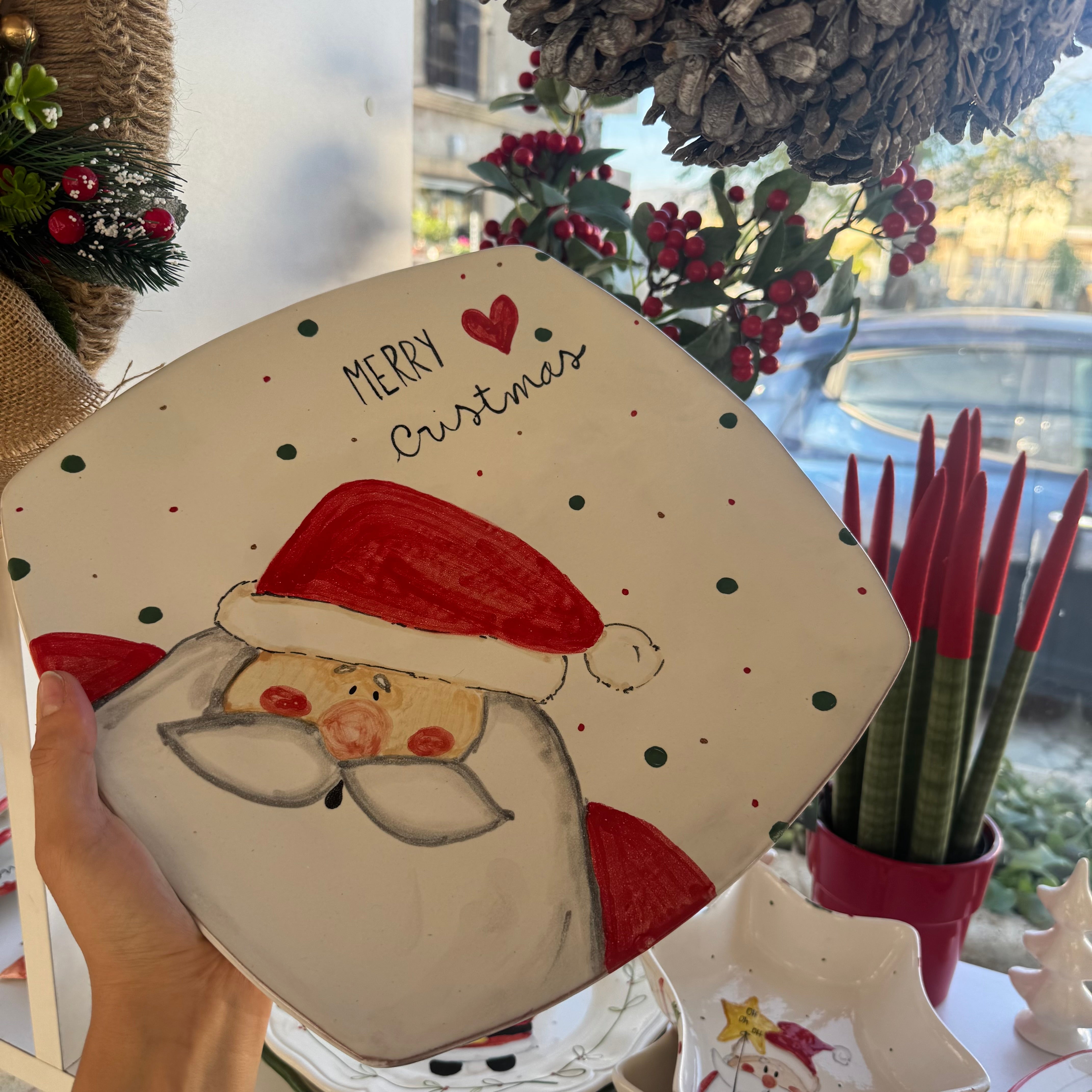PIATTO QUADRO BABBO NATALE