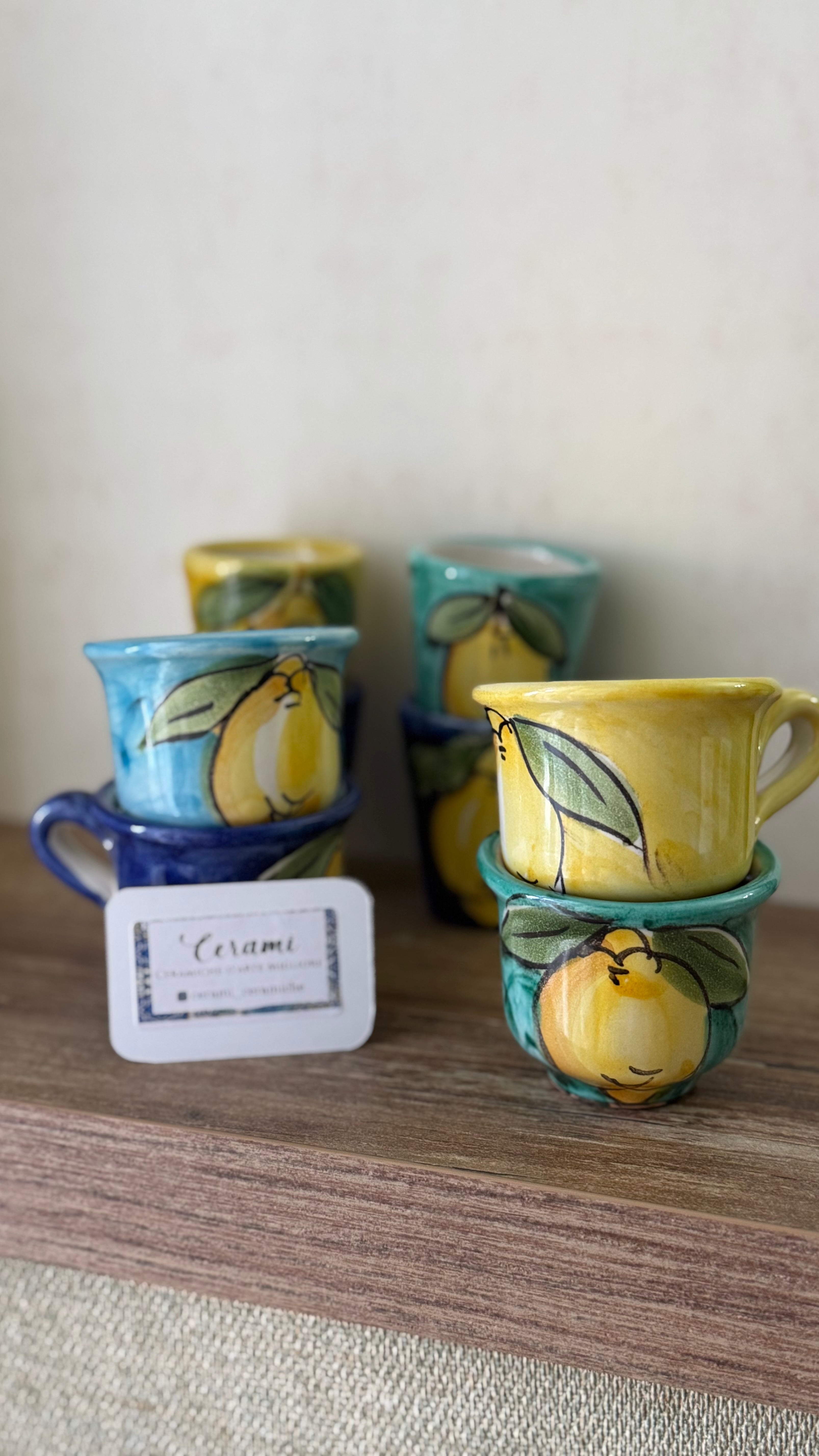 Tazzine caffè limone pastello