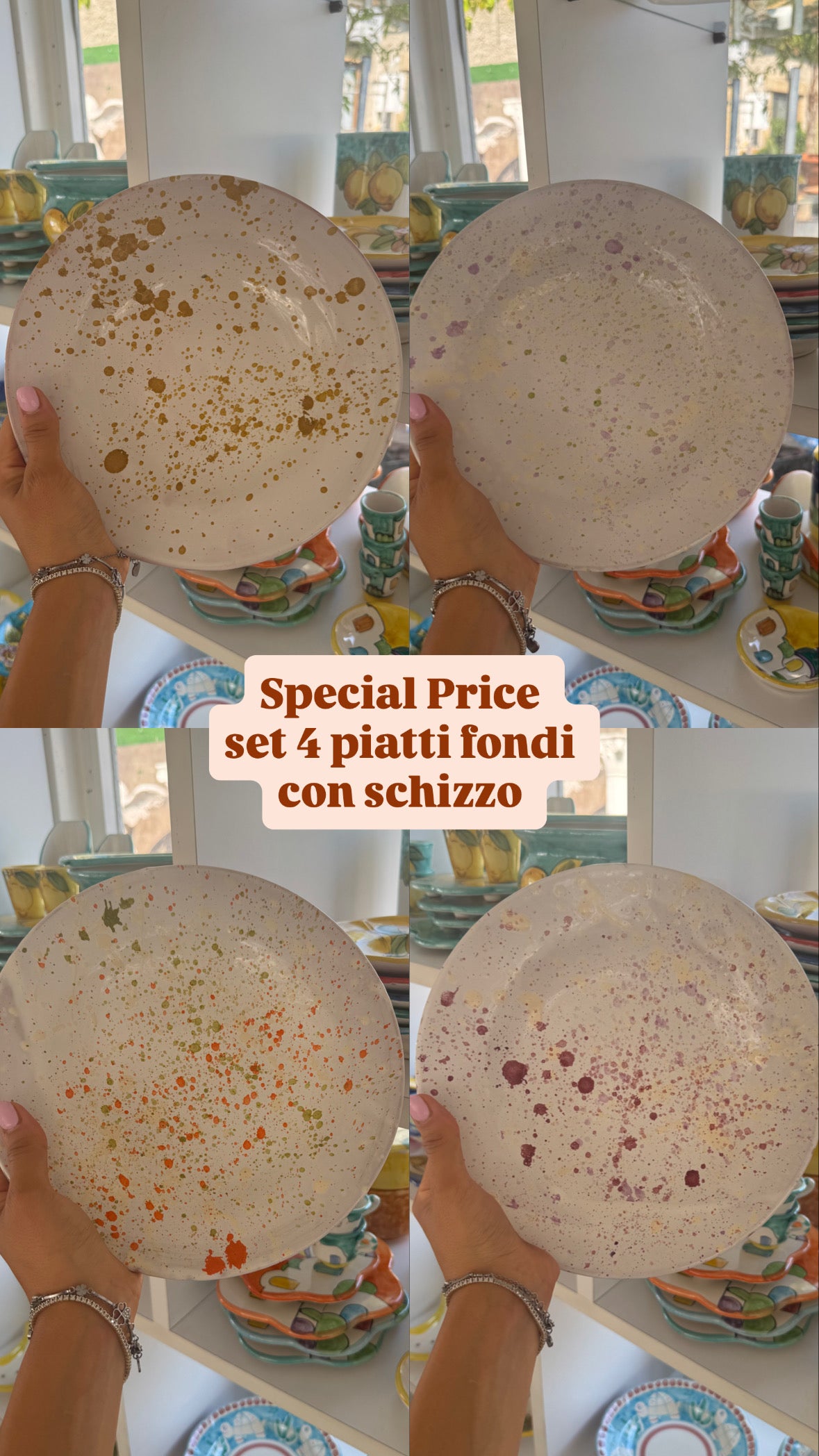 Set piatti con schizzo