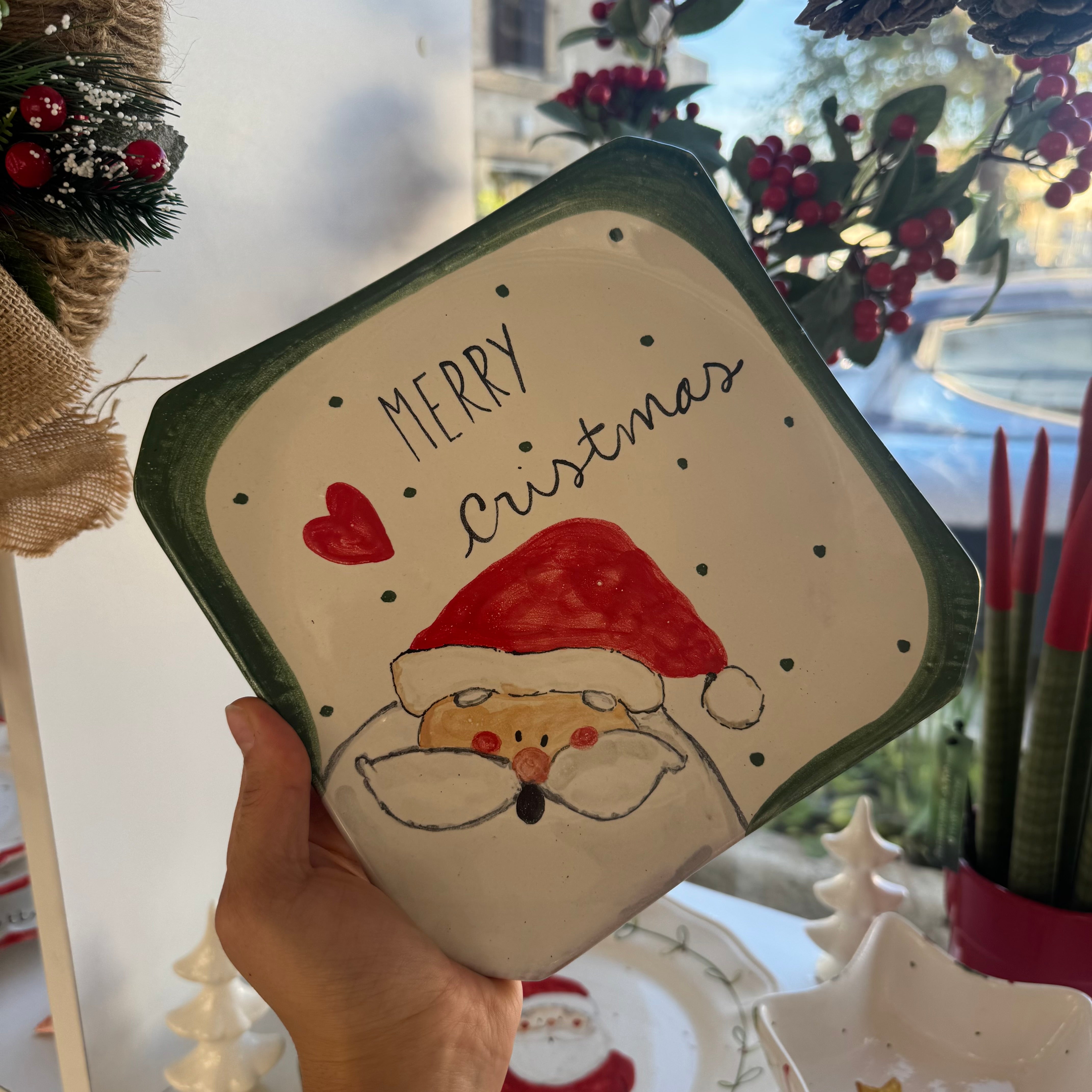 PIATTO QUADRO BABBO NATALE